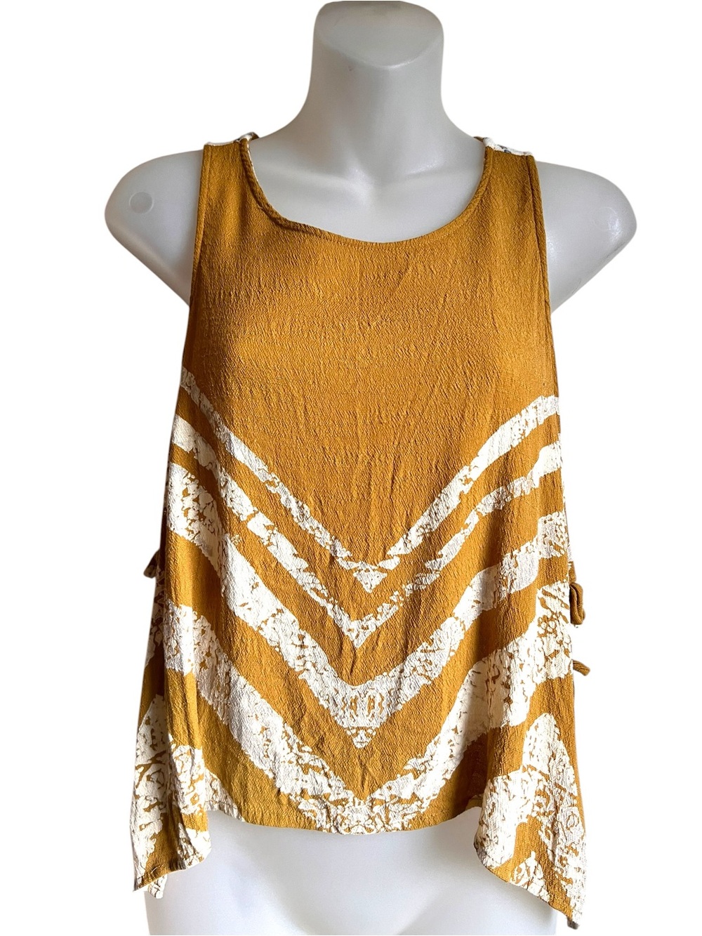 Free People Small This Sweet Love Yellow Side Tie Tank Top Beachy Boho Festival